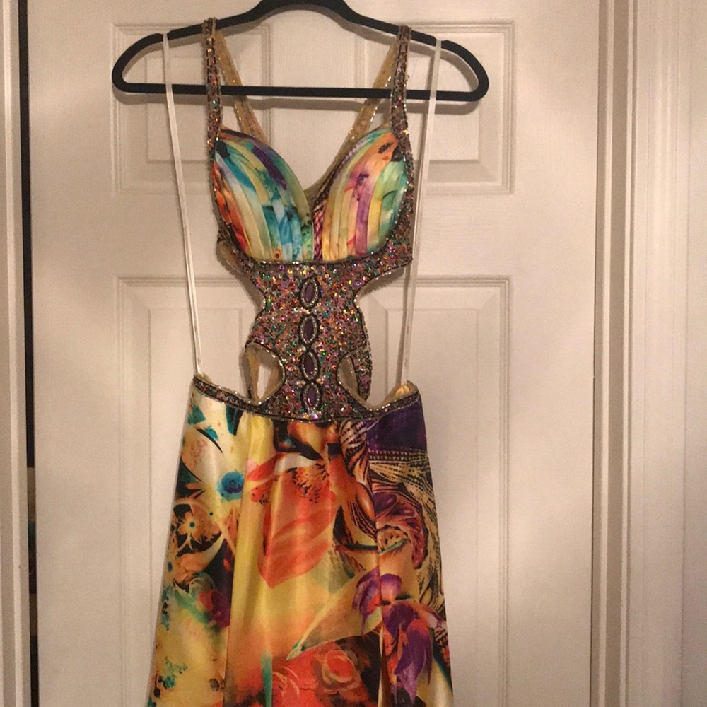 JAZZY yellow sequin Prom Dress